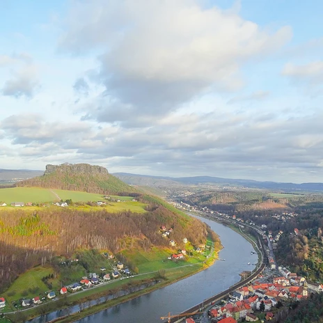 Blick auf den Lilienstein von der Festung Königstein im Winter | Foto: Mandy Decker