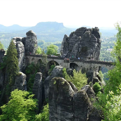 Aussicht auf Basteibrücke Aussicht auf Basteibrücke