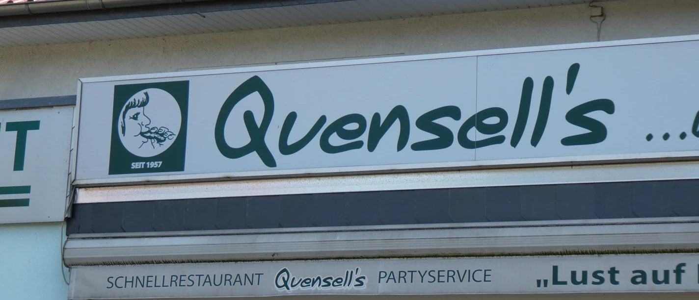 Quensell's Schnellrestaurant Quensell's Schnellrestaurant, im traditionellen Stil, bietet seit 1957 Gastronomie und Partyservice.
