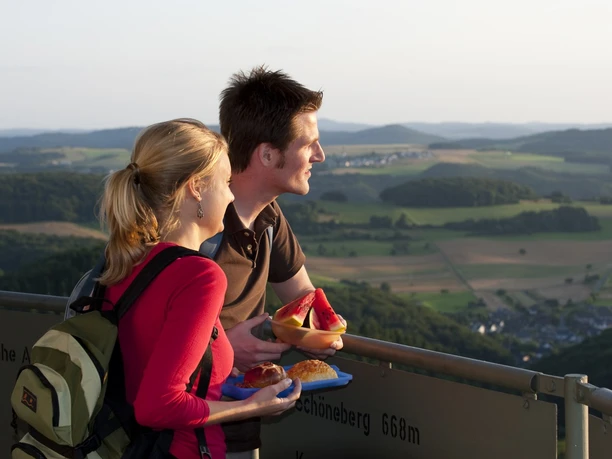 Ausblick vom Gänsehalsturm auf dem Waldseepfad Rieden