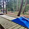 Minigolf im Wald.jpg Minigolfanlage im dichten Wald, gepflegte Bahnen, naturbelassene Umgebung mit hohen Bäumen.