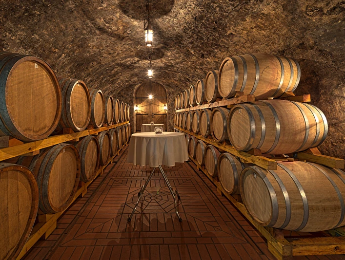 Oberkircher Winzer Kellerfuehrung Keller Lagerung Holzfaesser Oberkircher Winzer Kellerfuehrung Keller Lagerung Holzfaesser