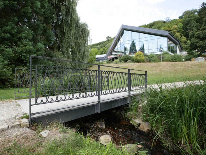 Schlangenbad - Aeskulap Therme vom unteren Kurpark Schlangenbad - Aeskulap Therme vom unteren Kurpark