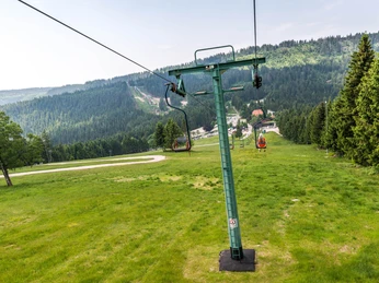 Sesselbahn Ruhestein Ausblick Talfahrt Skisprungschanze Ruhestein Sesselbahn Ruhestein Ausblick Talfahrt Skisprungschanze Ruhestein