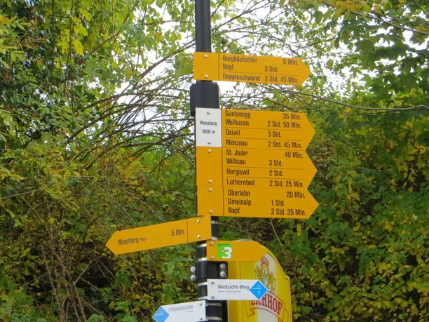 Wegweiser auf dem Menzberg