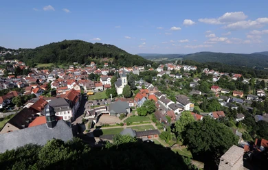 Lindenfels - Burg Lindenfels Stadtansicht