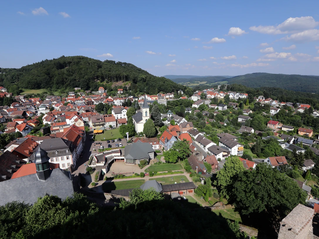 Lindenfels - Burg Lindenfels Stadtansicht