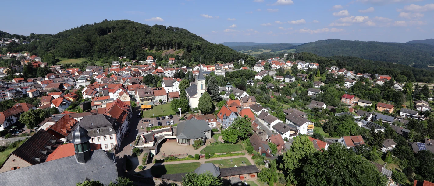 Lindenfels - Burg Lindenfels Stadtansicht