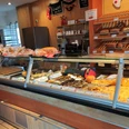 Bäckerei Camen Auslage im Tresen, Donuts, Gebäck, Brot