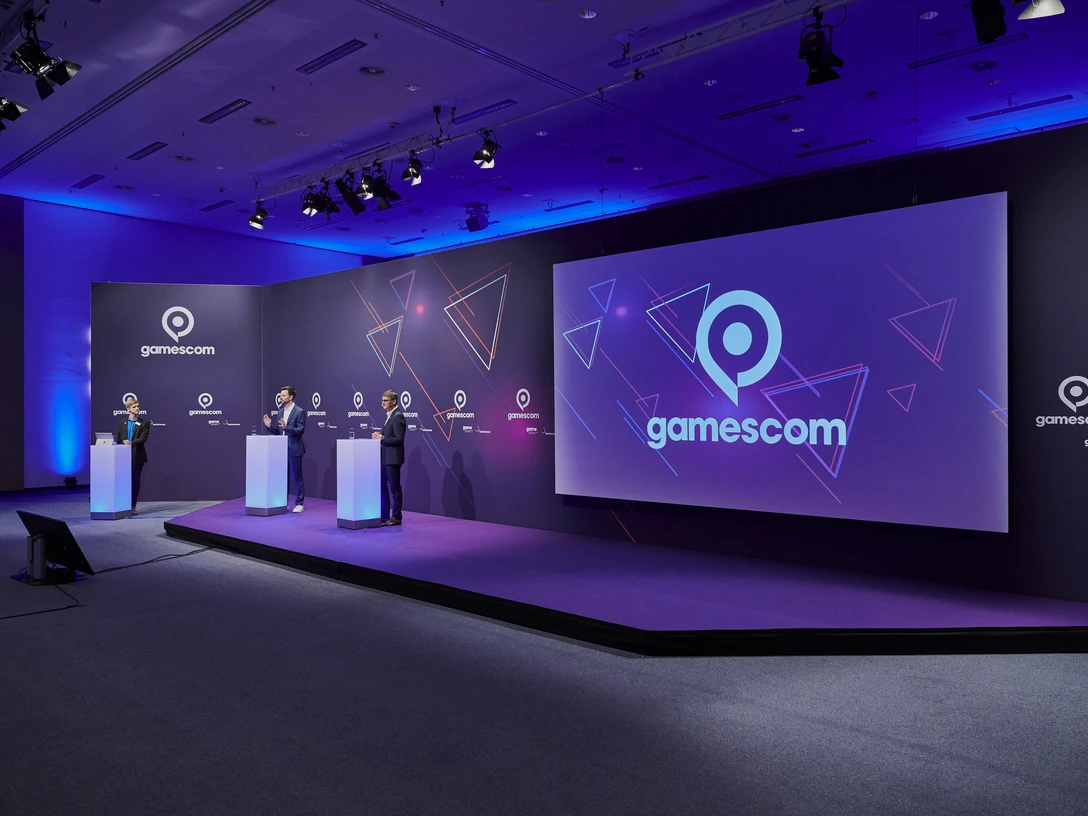 Pressekonferenz gamescom 2021, Rheinsaal, Congress Centrum Nord Pressekonferenz gamescom 2021, Rheinsaal, Congress Centrum NordPress conference gamescom 2021, Rheinsaal, Congress Centrum Nord