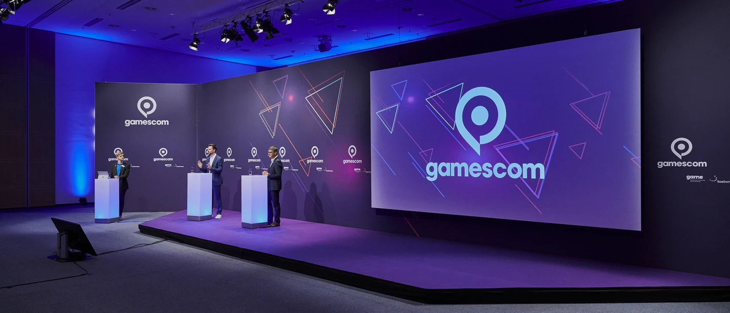 Pressekonferenz gamescom 2021, Rheinsaal, Congress Centrum Nord Pressekonferenz gamescom 2021, Rheinsaal, Congress Centrum Nord