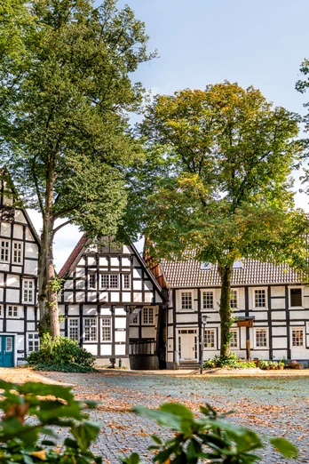 Haller Herz Fachwerkhäuser rund um die ev. St. Johanniskirche - das sogenannte Haller Herz