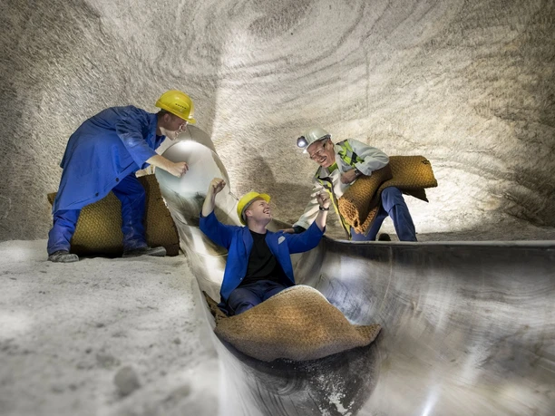 Tunnelrutsche im Erlebnisbergwerk Sondershausen