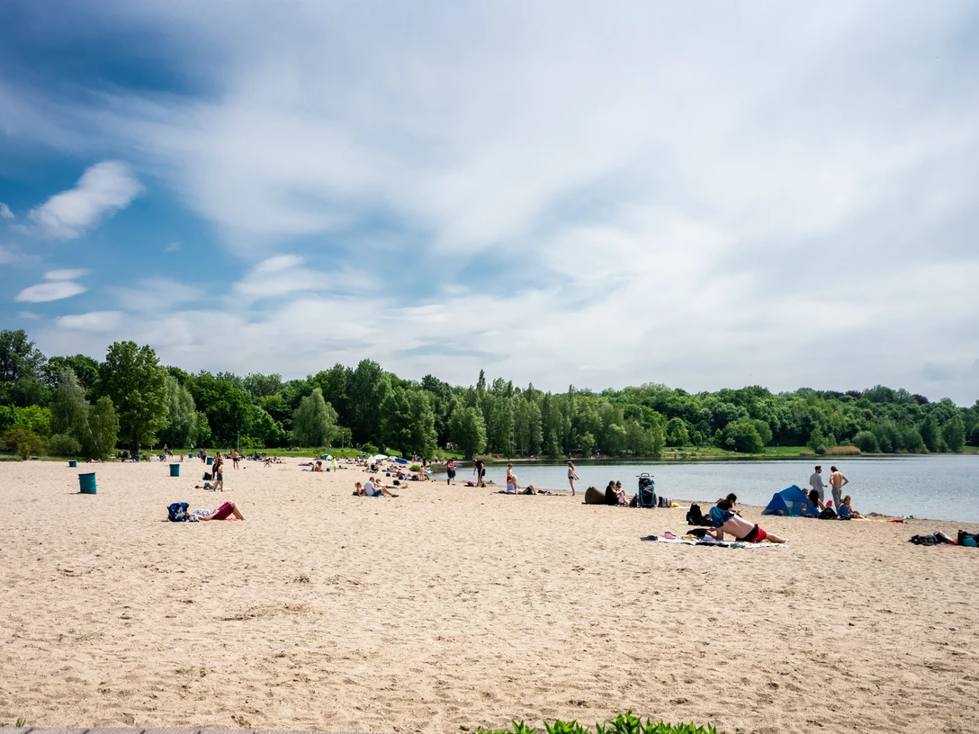 Nordstrand am Cospudener See - Leipziger Neuseenland Blick auf den Nordstrand des Cospudener Sees im Sommer, Badegäste entspannen in der Sonne, Leipziger Neuseenland, FreizeitA view of North Beach at Lake Cospuden in the summer, Bathers relax in the sunshine, Leipzig New Lake District, LeisurePlaża północna nad jeziorem Cospuden w letni dzień, plażowicze relaksują się w słońcu, Nowe Pojezierze Lipskie, czas wolnyVue sur la plage nord du lac de Cospuden en été, les baigneurs se détendent au soleil, Leipziger Neuseenland, loisirsPohled na severní pláž jezera Cospudener See v létě, plavci odpočívají na slunci, lipská jezerní krajina Neuseenland, volný časUitzicht op het noordelijke strand van het Cospudenmeer in de zomer, zwemmers ontspannen in de zon, Leipziger Neuseenland, Vrije tijdVista della spiaggia settentrionale del lago Cospuden in estate, bagnanti che si rilassano al sole, Leipziger Neuseenland, Tempo libero