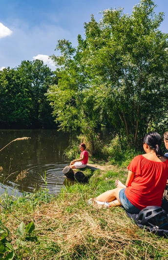 Ufer der Zwickauer Mulde in Wolkenburg