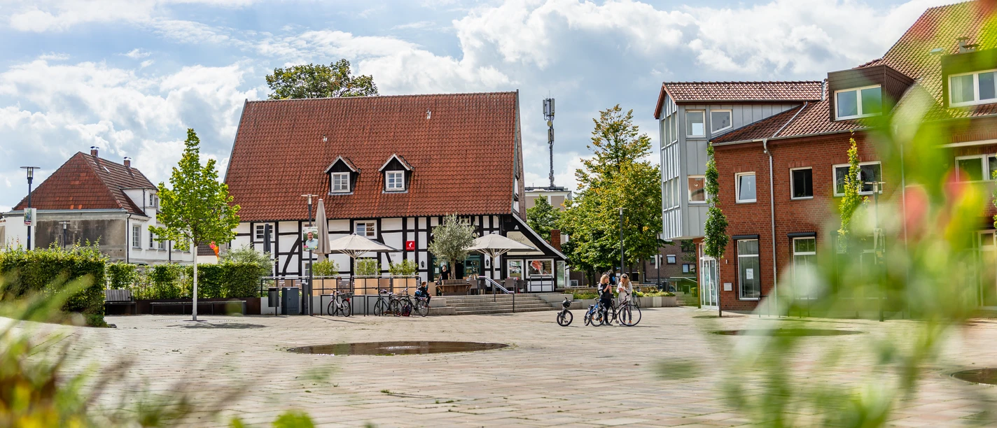Marktplatz Steinhagen Blick auf den Marktplatz in Steinhagen
