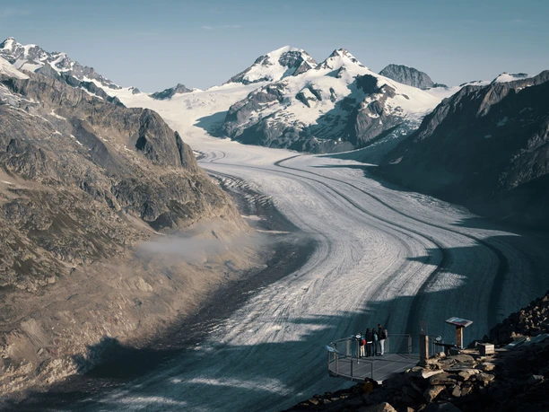 Sonnenaufgang auf dem Eggishorn in der Aletsch Arena