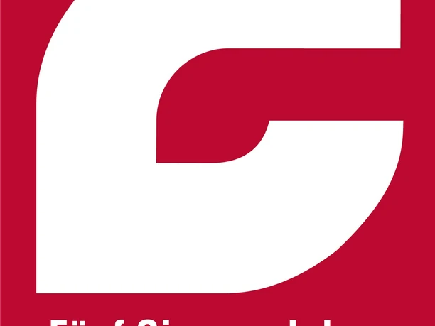 Signet Weg für Genießer Logo für den Wanderweg "Weg für Genießer" (weißes "G" auf rotem Grund)