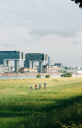 Radfahrer auf den Pollerwiesen