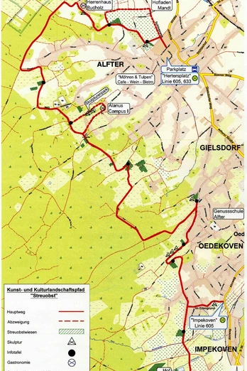 Karte Kunst-und Kulturlandschaftspfad Streuobst in Alfter