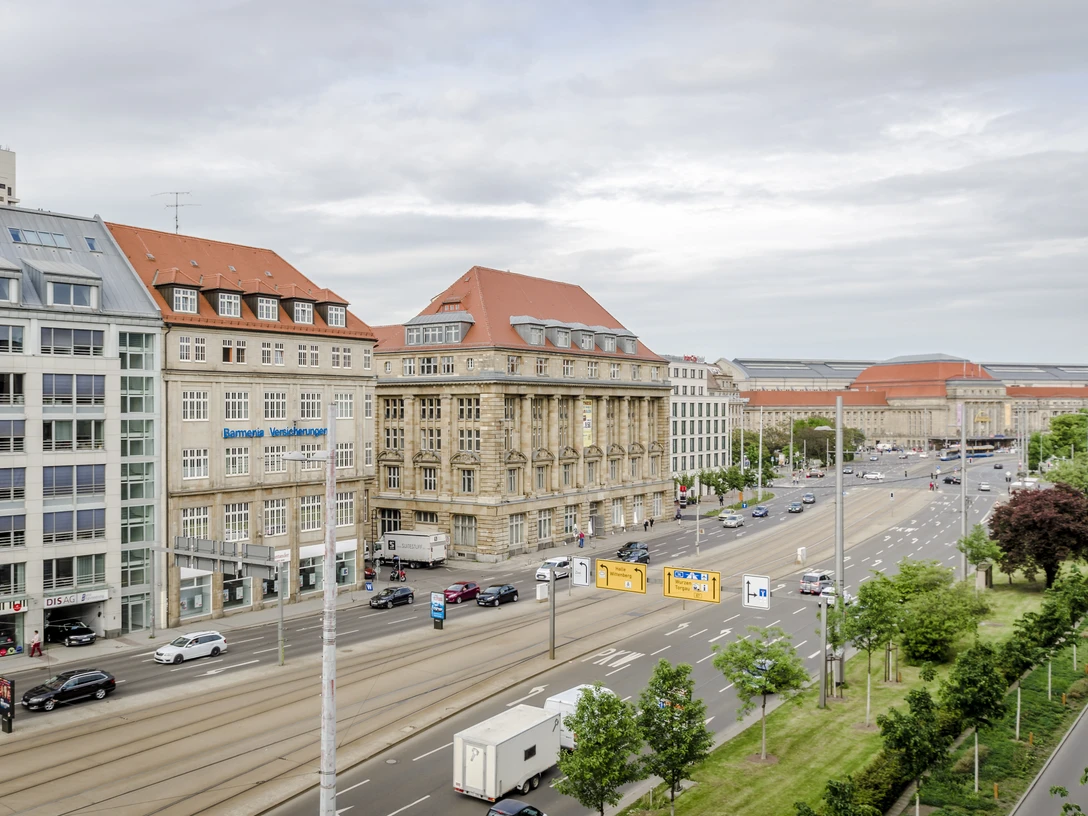 Altes Landratsamt - Freizeiteinrichtungen in Leipzig Blick auf das Alte Landratsamt in der Nähe des Brühls in dem Veranstaltungen stattfinden und das ein Hotspot des Nachtlebens in Leipzig ist, Gastronomie, Musik, Freizeiteinrichtungen in Leipzig