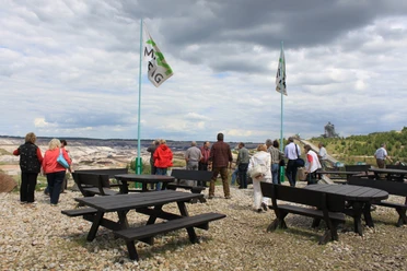 Tagebau Schleenhain Blick auf die Aussichtsplattform Schleenhain,