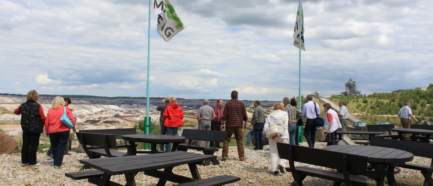 Tagebau Schleenhain Blick auf die Aussichtsplattform Schleenhain,