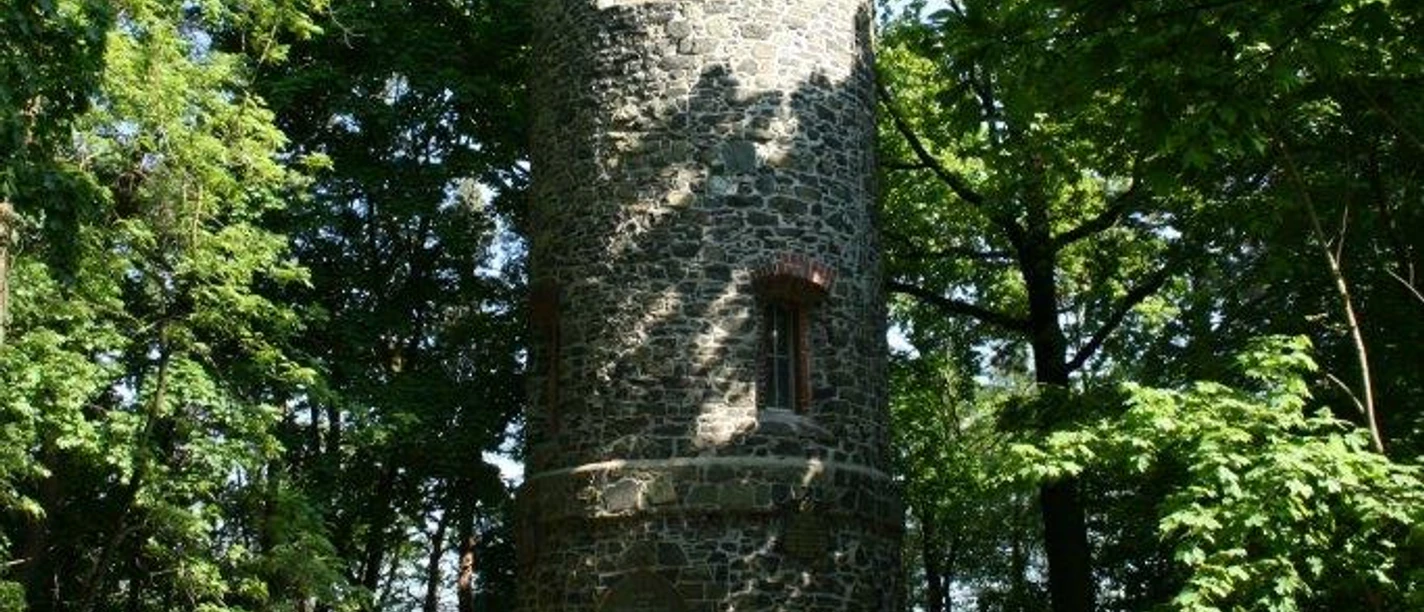 Wachbergturm Waldheim - Sehenswürdigkeiten in der Leipzig Region Der Wachbergturm ragt aus einem bewaldeten Gebiet nach oben, Freizeit, Sehenswürdigkeit