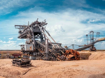 Panorama Bergbau-Technik-Park - Industriekultur in der Leipzig Region Blick auf ein großes Fördergerät im Bergbau-Technik-Park, Industriekultur, Kultur