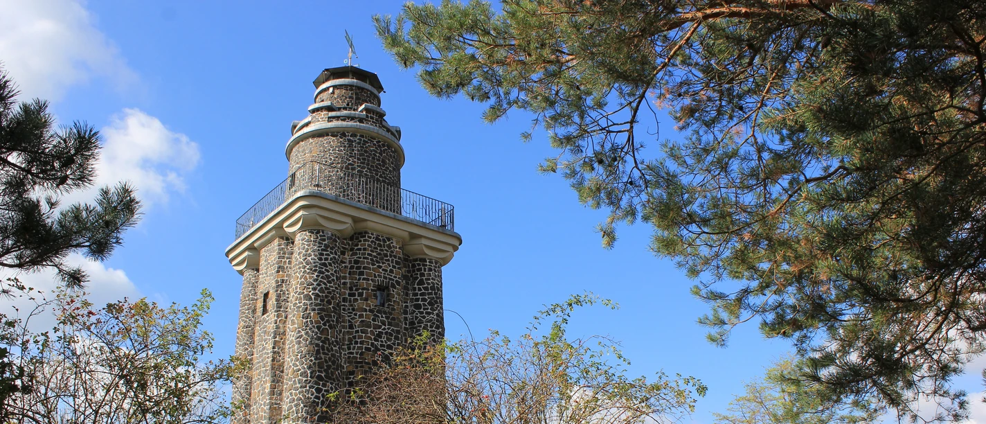 Bismarckturm auf dem Wachtelberg Wurzen - Sehenswürdigkeiten in der Leipzig Region Blick auf den Bismarckturm, umgeben von Natur, Freizeit, Aktiv, Region