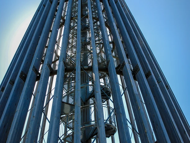 View from below of the Bistumshöhe observation tower, Leisure, Nature
