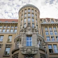 Deutsche Nationalbibliothek - Literatur in Leipzig Blick auf die Fassade der Deutschen Nationalbibliothek in Leipzig zu der auch das Buch- und Schriftmuseum gehört, Sehenswürdigkeiten, Literatur, Kultureinrichtung, Bildung