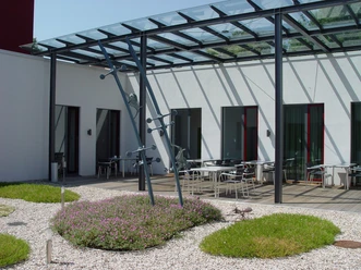 Vue sur la terrasse de la maison bourgeoise d'Eilenburg, manifestations, culture