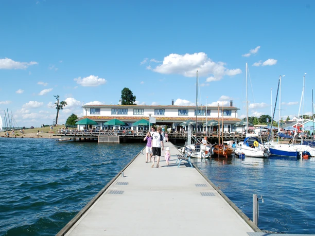 Pier 1 harbor on Lake Cospuden