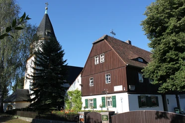 Steinarbeiterhaus und Kirche Hohburg Lossatal