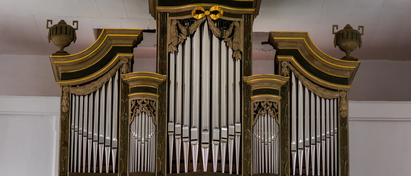 Häcker organ in the Evangelical Lutheran Church of St. Martin in Audigast