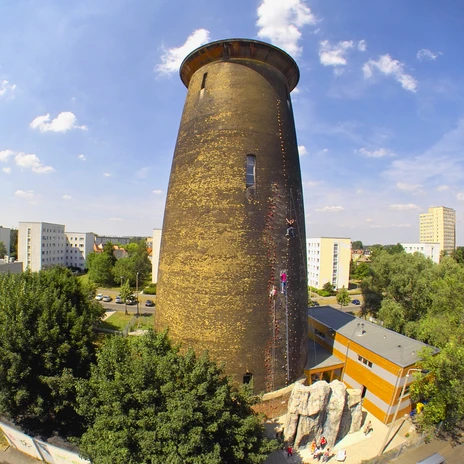 KletterTurm in Mockau - Sports facilities in Leipzig View of the entire KletterTurm Leipzig in Mockau, where you can also go bouldering