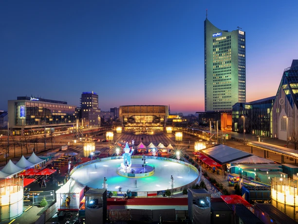 Blick auf den Leipziger Eistraum - Leipziger Winter