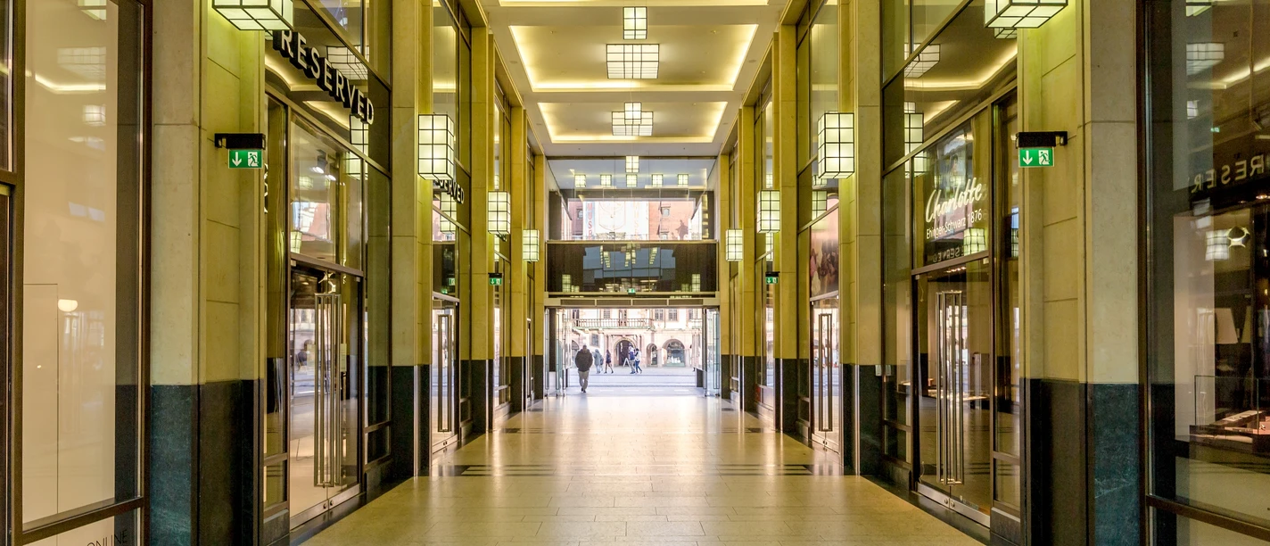 Marktgalerie - Architektura domów i pasaży w Lipsku