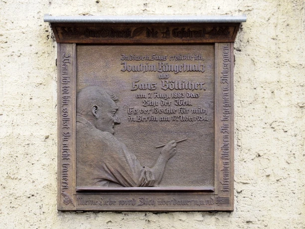 Plaque commémorative à la maison Ringelnatz