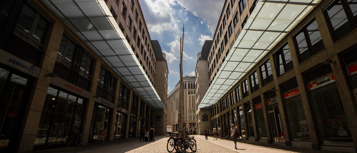 Ritterpassage - Architektura domů a průchodů v Lipsku