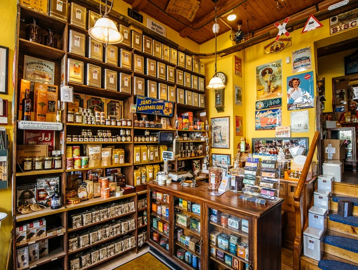 Tee Contor, Kassenbereich