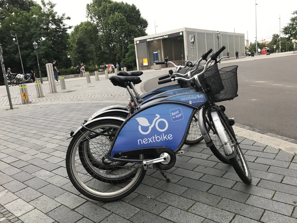 City bikes at Wilhelm-Leuschner-Platz - Traffic in Leipzig