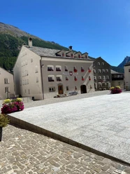 Simplon Dorf Dorfplatz Bild des Dorfplatzes in Simplon Dorf