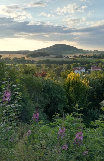 Blick vom Burghain Naumburg zur Weidelsburg