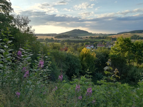 Blick vom Burghain Naumburg zur Weidelsburg