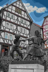 Brunnenfigur Brüderchen und Schwesterchen in Homberg (Efze)
