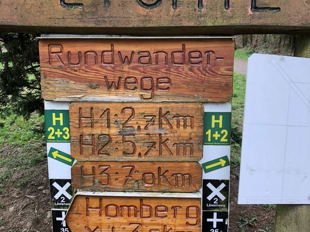 Schild Rundwanderwege am Wanderparkplatz Lichte