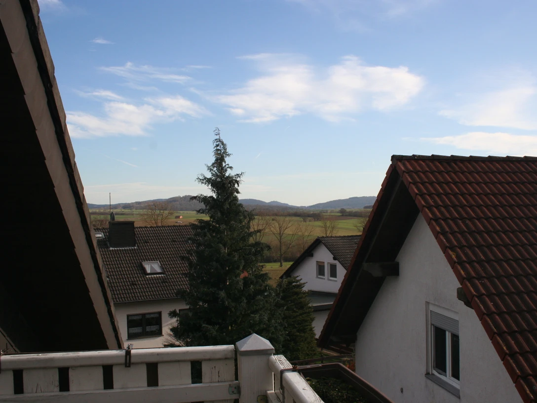 Blick vom Balkon der Dachgeschosswohnung