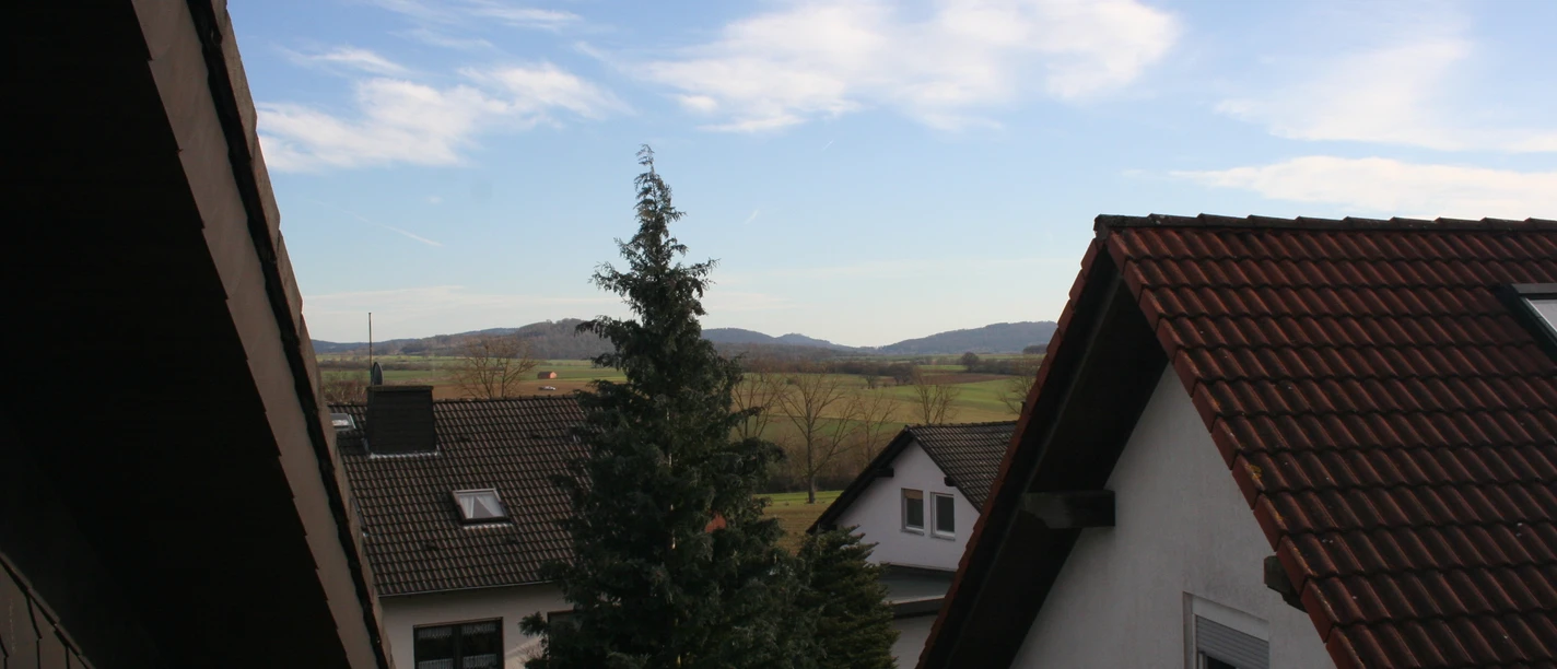 Blick vom Balkon der Dachgeschosswohnung
